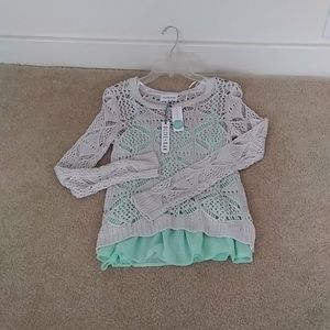 OLIVE+OAK Dovella Airy Knit Sweater ivory/light gr